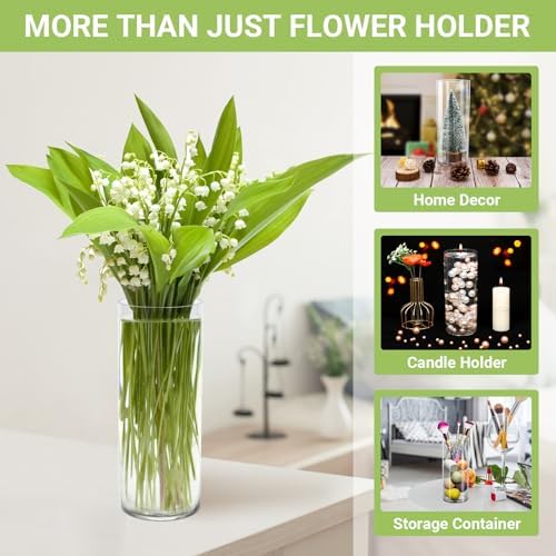 Suream Acrylic Hurricane Vases 3 Pack 98 Inch Tall Floating Candle Holder