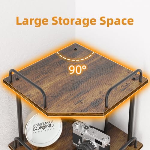 4-Tier Corner Shelf with Wheel for Home