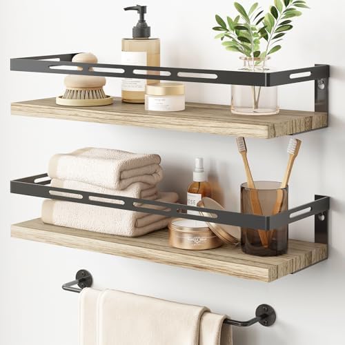 YGEOMER Floating Shelves for Bathroom Organizer Over Toilet