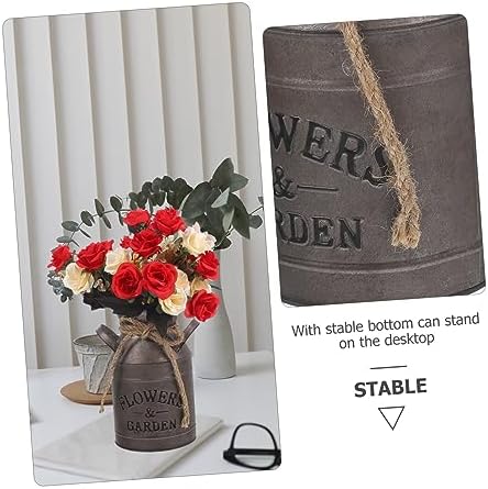 Rustic Galvanized Iron Milk Can Dried Flower Vase