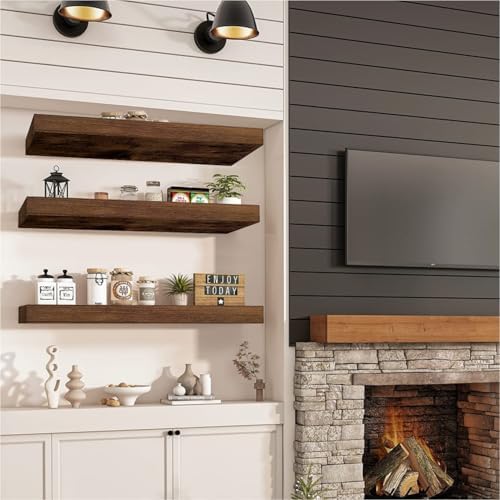 AT-VALY Floating Shelves Set of 3 156IN Wall Decor