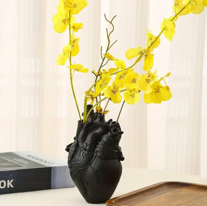 Gothic Heart Resin Vase for Flowers