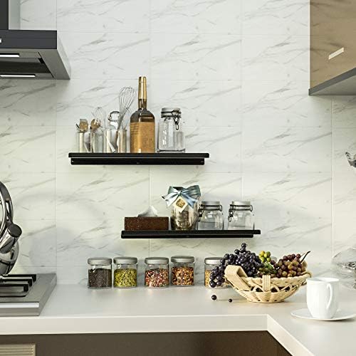 SRIWATANA Black Metal Wall Shelves 2 Pack