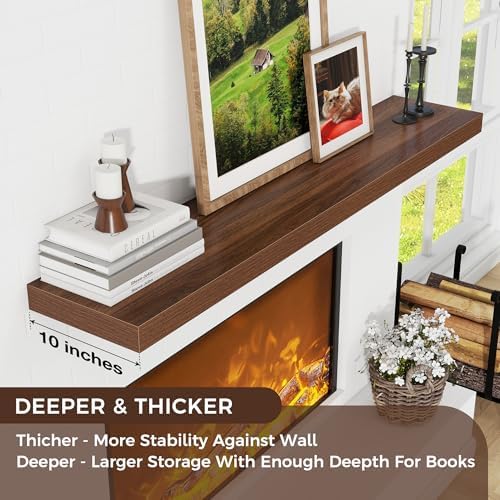 Venusmiles Large Floating Shelves 55W x 10D x 15H for Wall