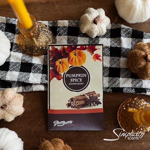 Pumpkin Spice Scented Sachets Pack of 3 for Home and Car