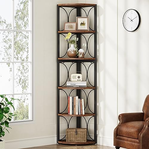 Tribesigns 67 Inch Tall Corner Shelf 6 Tier