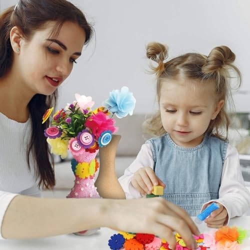 Happyyami 4pcs Unfinished Wood Vase DIY Painting Kit