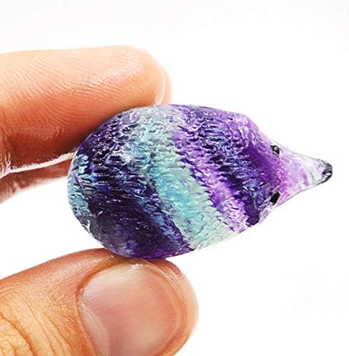 Wixine Natural Quartz Crystal Skull with Rainbow Fluorite Hedgehog Healing Stone