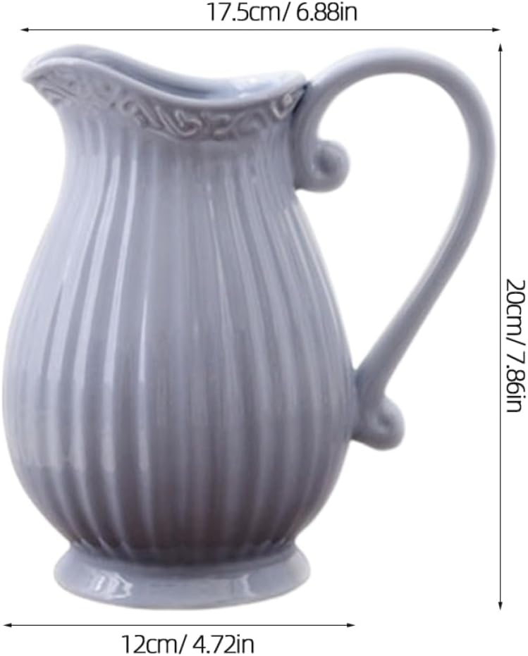 Mobestech Grey Ceramic Dried Flower Vase Home Decor