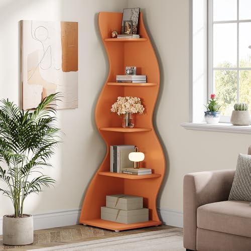 Tribesigns Wavy Corner Shelf Set of 2