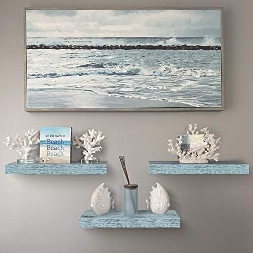 Sorbus Floating Shelves 3 Pack 16 Inch Blue Wall Shelves