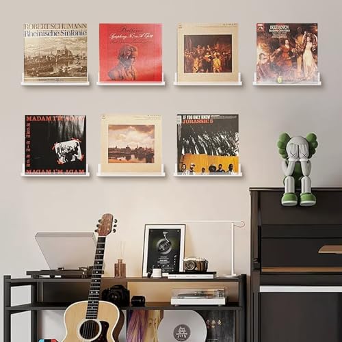 6 Pack Clear Acrylic Floating Shelves 12 Inch Wall Mounted Storage
