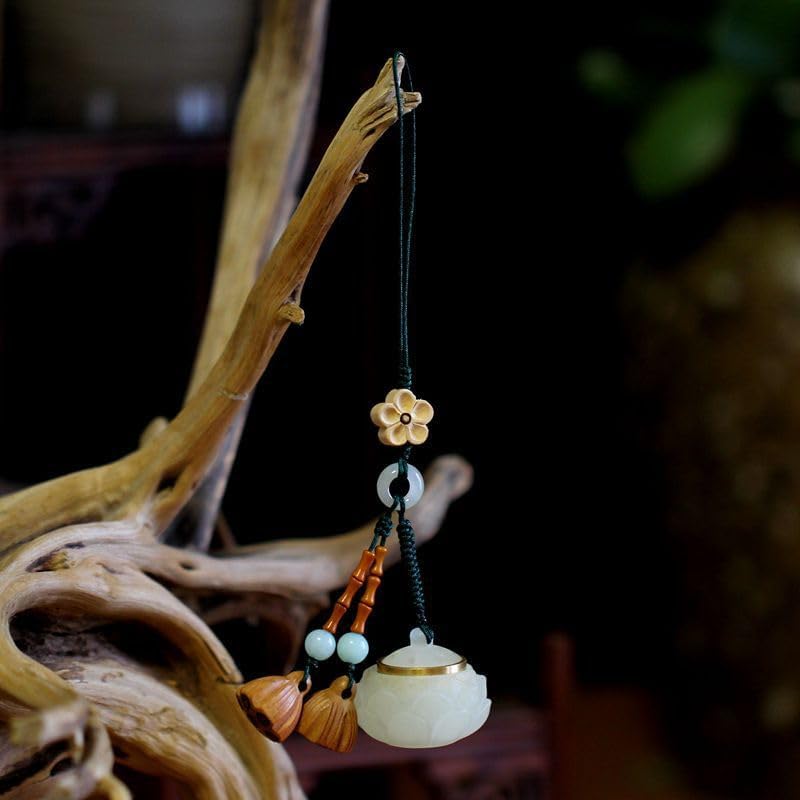 Wood Hollow Engraved Sachet Bag Pendant for Phone