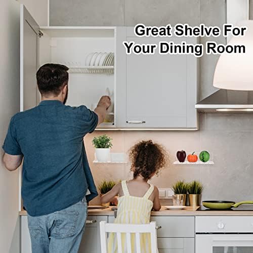 Vinsot 8 Pack Clear Acrylic Floating Shelves 12 Inch Wall Display