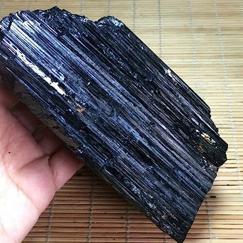 KatLin Natural Black Tourmaline Rough Rock Sample Ornament
