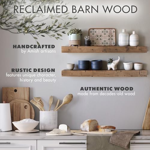 Urban Legacy Reclaimed Barnwood Floating Shelves Set of 2