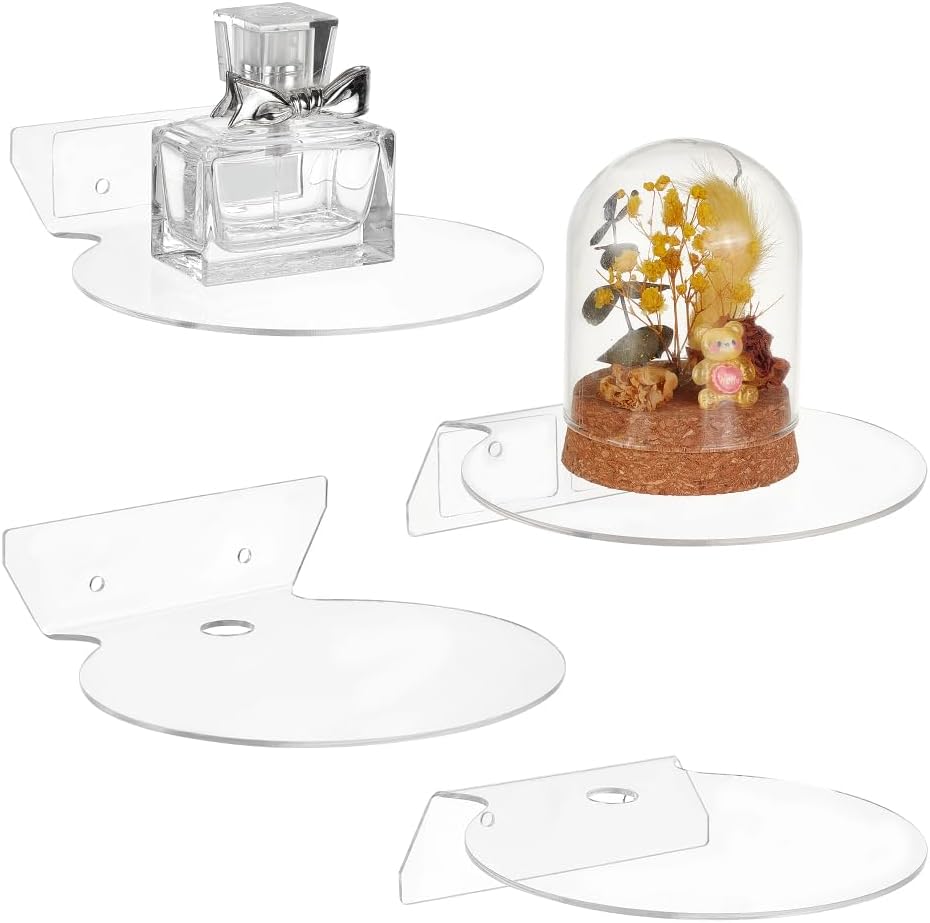 AHANDMAKER 4Pcs Acrylic Floating Shelves Wall Mount Display