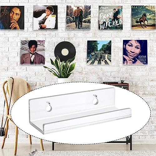 12-Pack 4-Inch Clear Vinyl Record Wall Shelf Mount