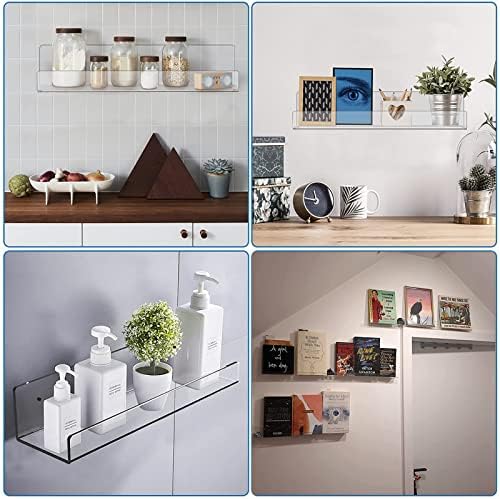 WANLIAN 2 Pack 12 Inch Clear Floating Shelf