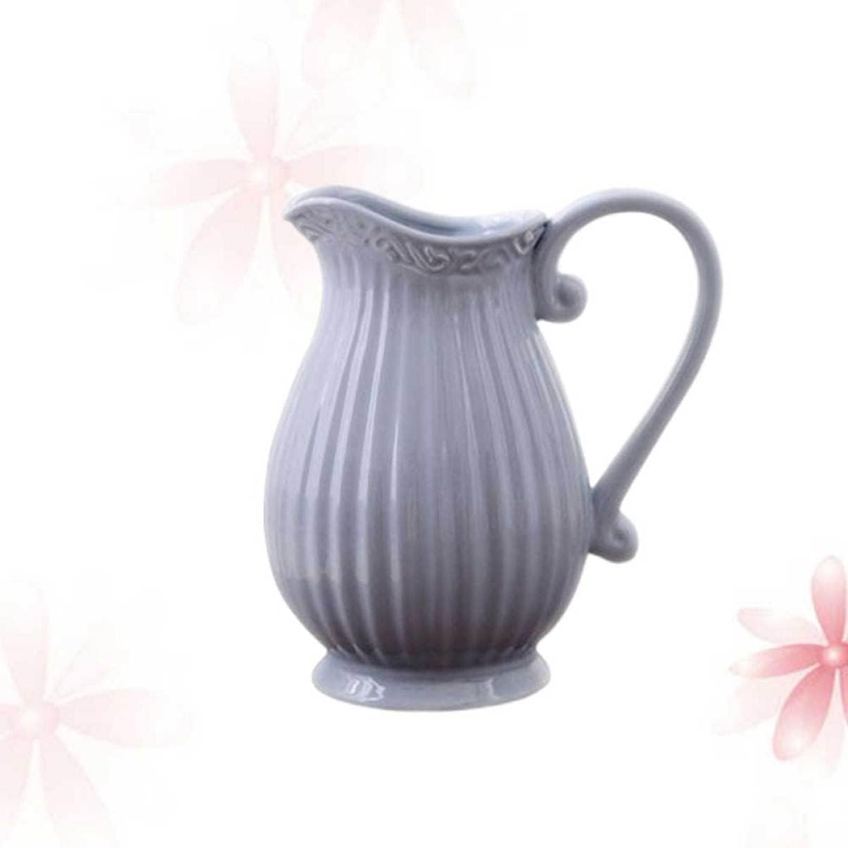 Mobestech Grey Ceramic Dried Flower Vase Home Decor