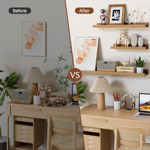 Floating Shelves Set of 6 24 Inch Wall Mounted Display