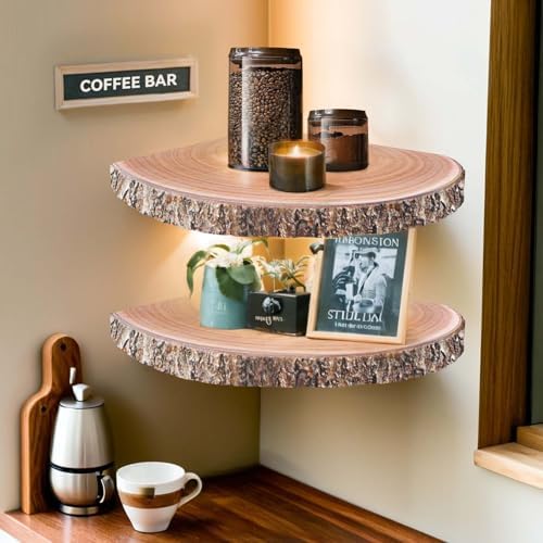 OriCre Large Corner Floating Wall Shelves 2Pcs