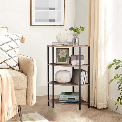 JOIN IRON 4-Tier Corner Bookshelf Stand Modern Industrial Design