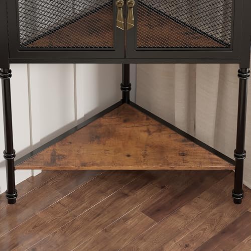 VECELO Corner Cabinet 3-Tier Storage Shelf