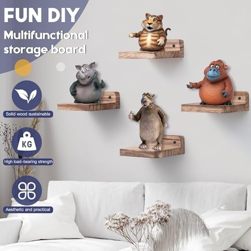 NIUBEST Small Floating Shelf 4x4 Inch Wall Ledge Set of 8