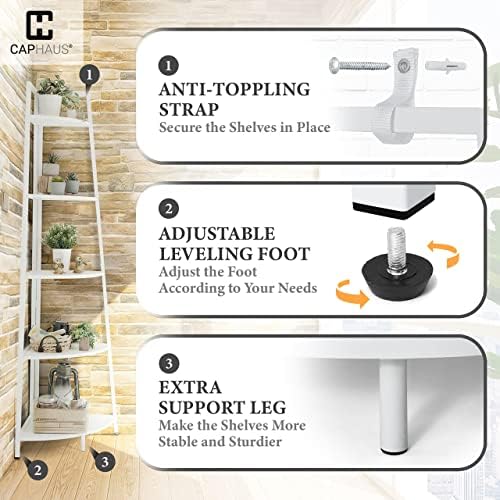 CAPHAUS 6-Tier Corner Shelf Stand with Metal Frame