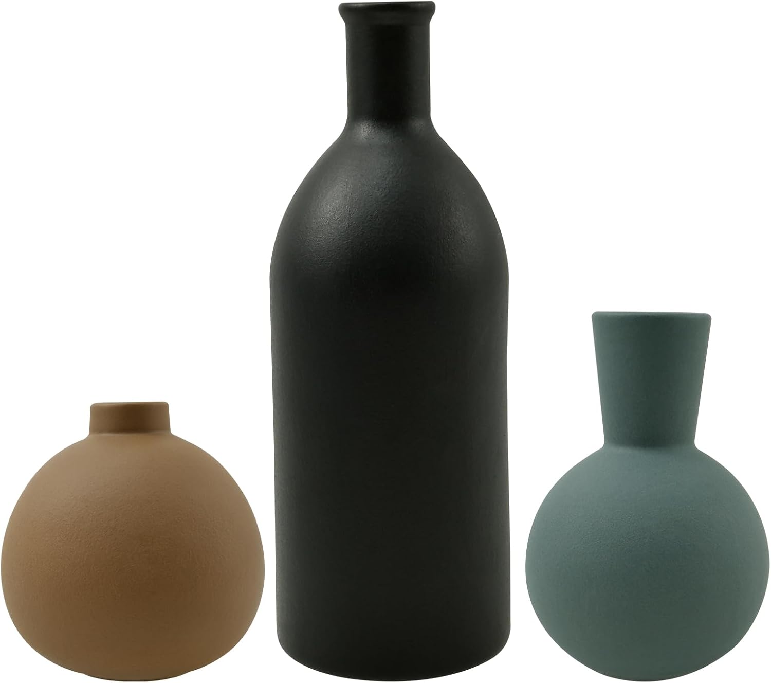 3Pcs Ceramic Flower Vase Set for Home Decor