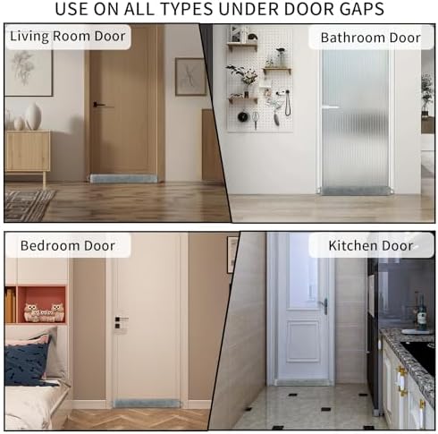 36 Inch Weighted Door Draft Stopper Grey Heavy Under Door Blocker