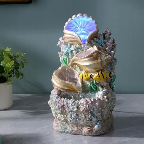 GOSSI Themed Coral Shell Fountain with LED Lights