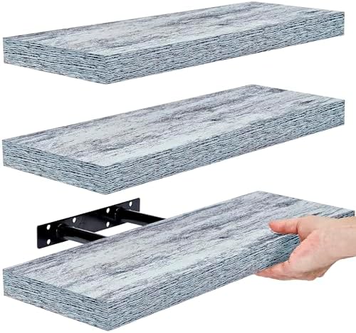 Sorbus Floating Shelves 3 Pack 16 Inch Blue Wall Shelves