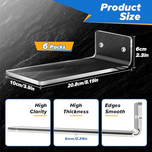 6Pcs Floating Shoe Display Shelf with LED Lights