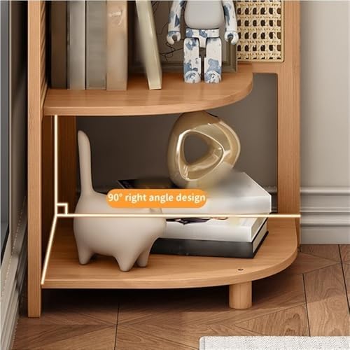 5 Tier Rattan Corner Shelf for Living Room