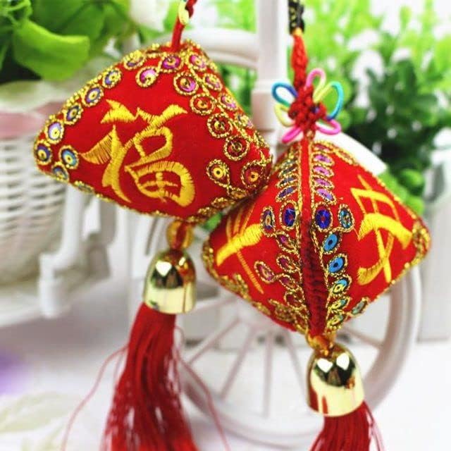 Dragon Boat Festival Perfume Sachet Carry Pouch with Sequins and Pendant