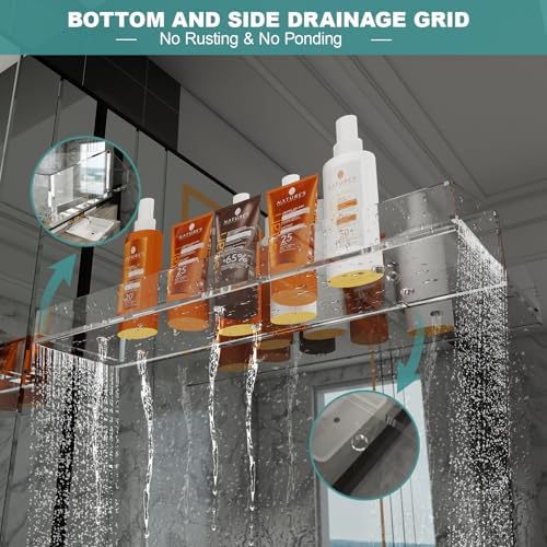DigDozer Acrylic Bathroom Shelves 3 PCS Space-Saving Wall Organizer