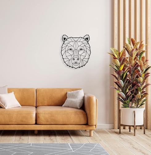 Keluly Metal Decoration Floating Wall Sculpture Bear 43x31cm