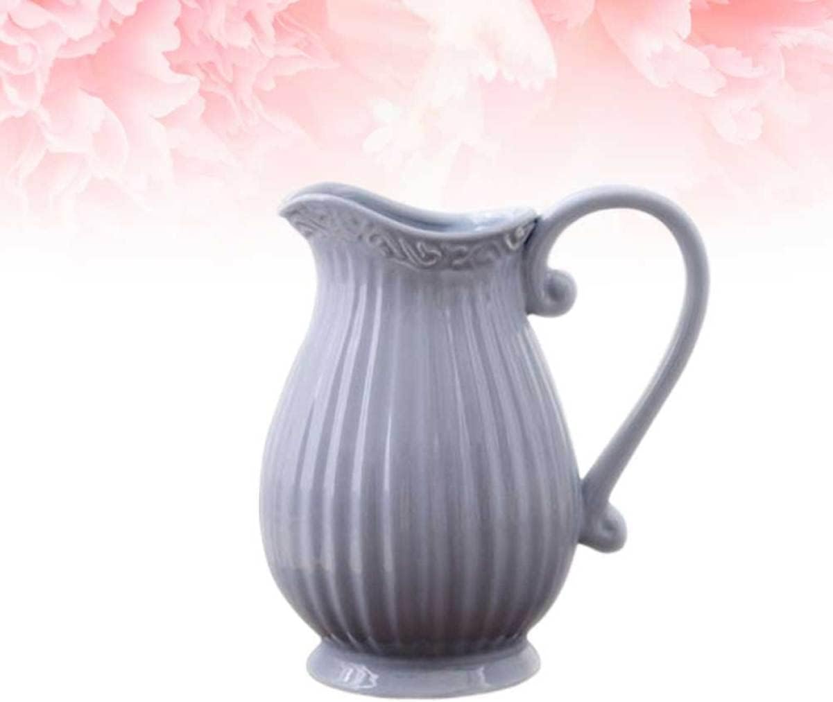 Mobestech Grey Ceramic Dried Flower Vase Home Decor