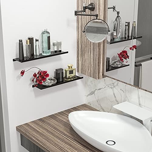 SRIWATANA Black Metal Wall Shelves 2 Pack