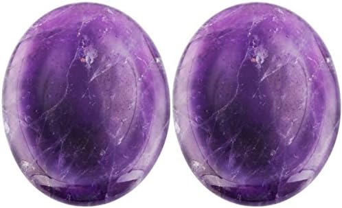 Rockcloud Worry Stone Set Amethyst Healing Crystal for Anxiety Relief