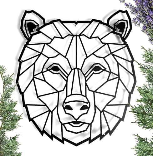 Keluly Metal Decoration Floating Wall Sculpture Bear 43x31cm