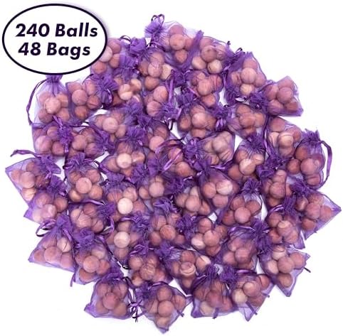 240 Pcs Cedar Balls with Satin Bags for Home Fragrance