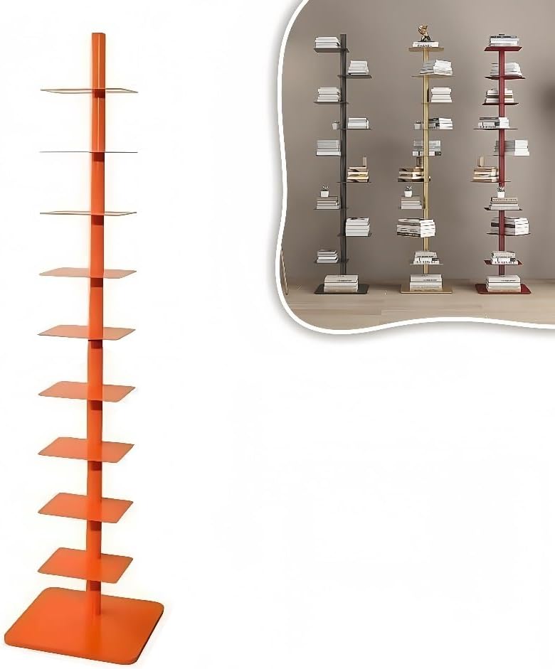 9-Tier Rotating Bookshelf for Living Room and Office