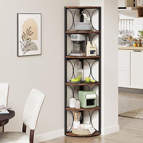 Tribesigns 67 Inch Tall Corner Shelf 6 Tier