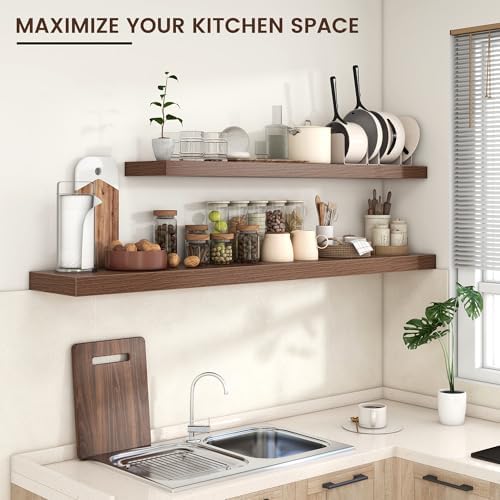 Venusmiles Large Floating Shelves 55W x 10D x 15H for Wall