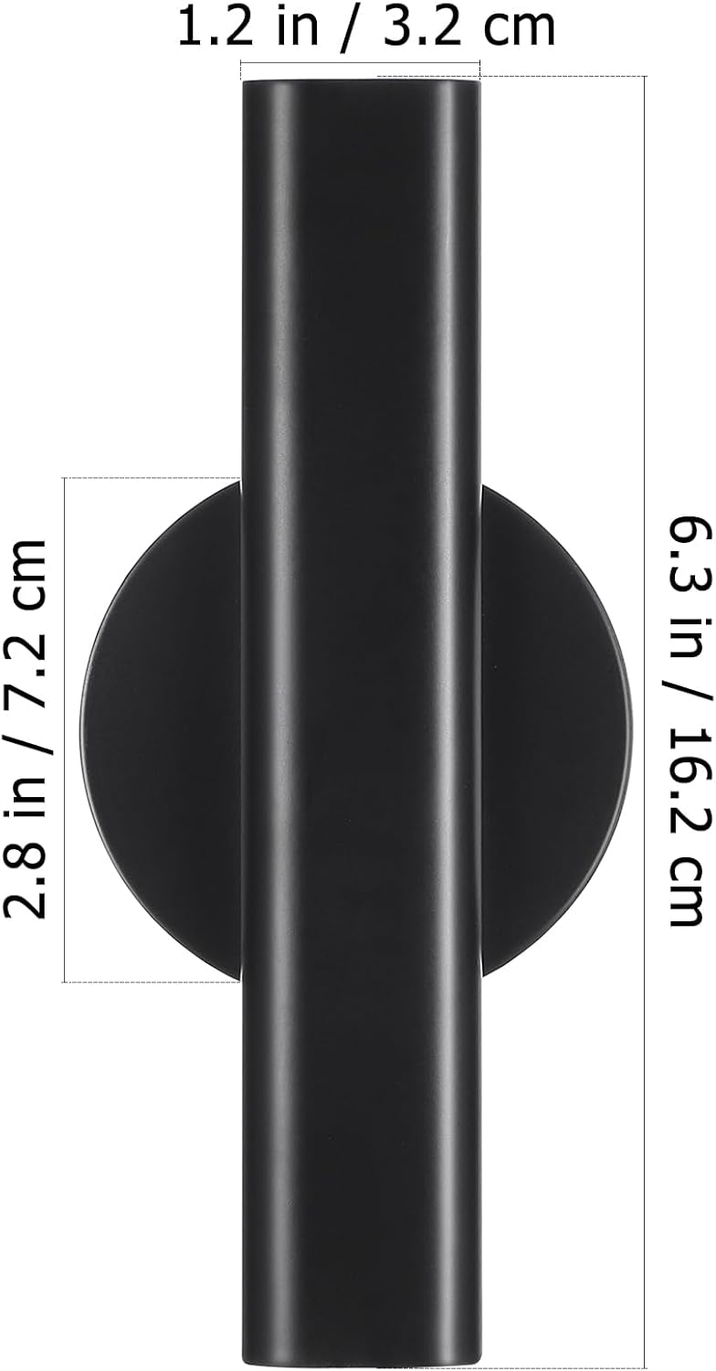 Wall Mounted Flower Tube Black Metal Vase Decor