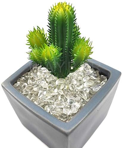 WAYBER Clear Glass Stones 1Lb for Decoration