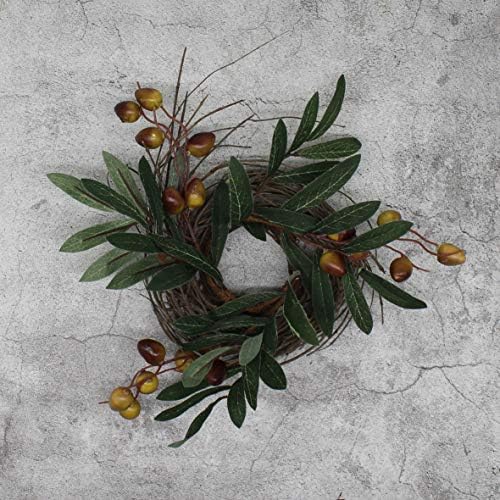 Rustic Country Artificial Olive Wreath 9 Inch